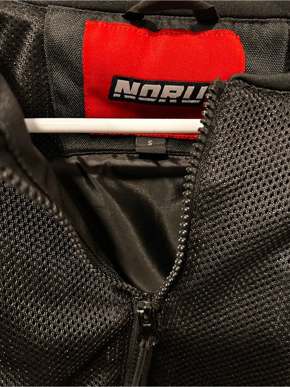 NORU Motorcycle Mesh Jacket Black Size S - Clean With 5 Armor Pads Included